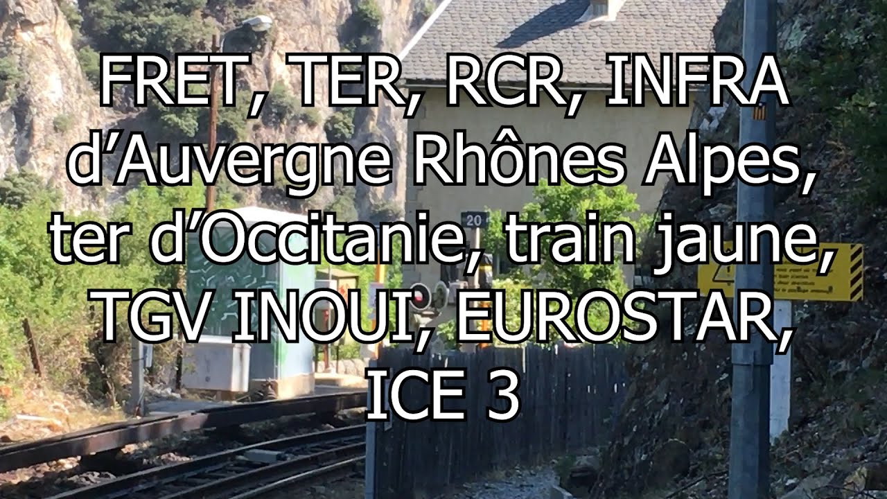 FRET, RCR, INFRA, TER d’Auvergne Rhône Alpes et d’Occitanie, train jaune, TGV INOUI, EUROSTAR, ICE 3