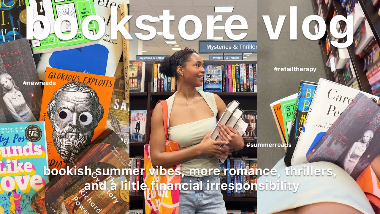 *cozy* bookstore vlog 🦀☀️🍉  spend the day book shopping at barnes & noble with me + HUGE book haul!