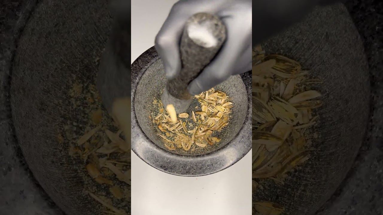Satisfying Mortar & Pestle Sounds - Sunflower Seeds!
