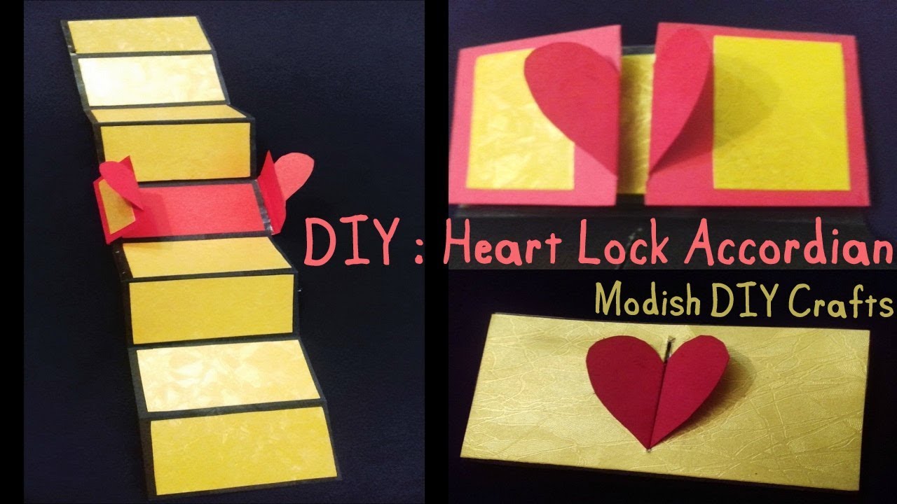 DIY : Heart Lock Accordian Card | Modish DIY Crafts