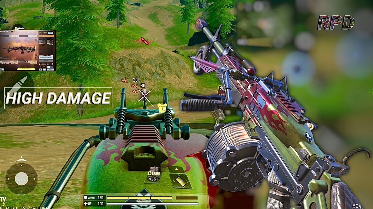 NO RECOIL in LONG RANGE + UNLIMITED AMMO | BEST RPD GUNSMITH CODM BR | CODM BR GAMEPLAY 