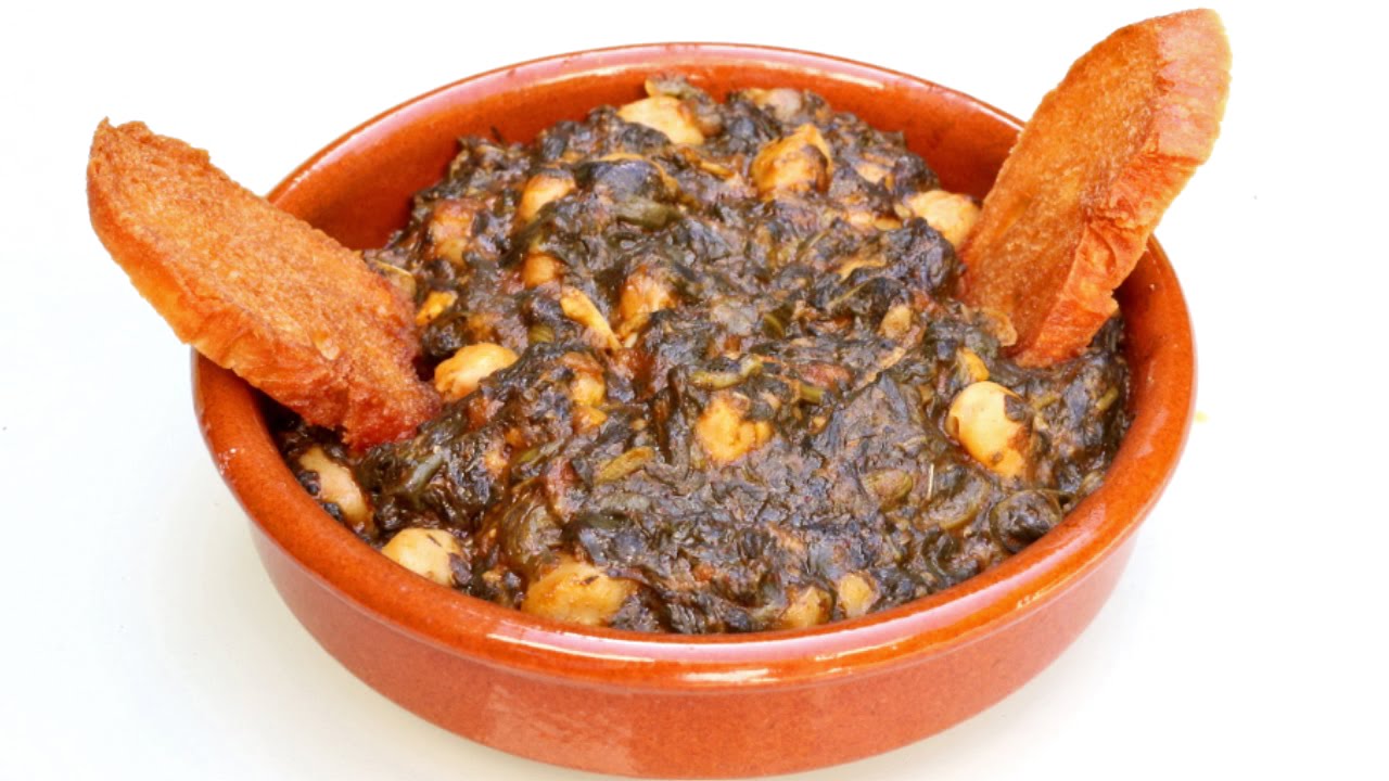 Receta de espinacas con garbanzos