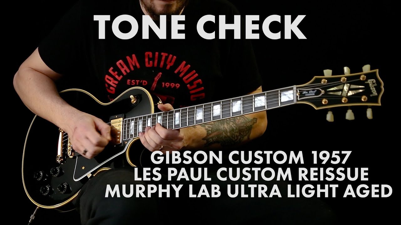 TONE CHECK: Gibson Custom 1957 Les Paul Custom Murphy Lab Ultra Light Aged Demo | Cream City Music