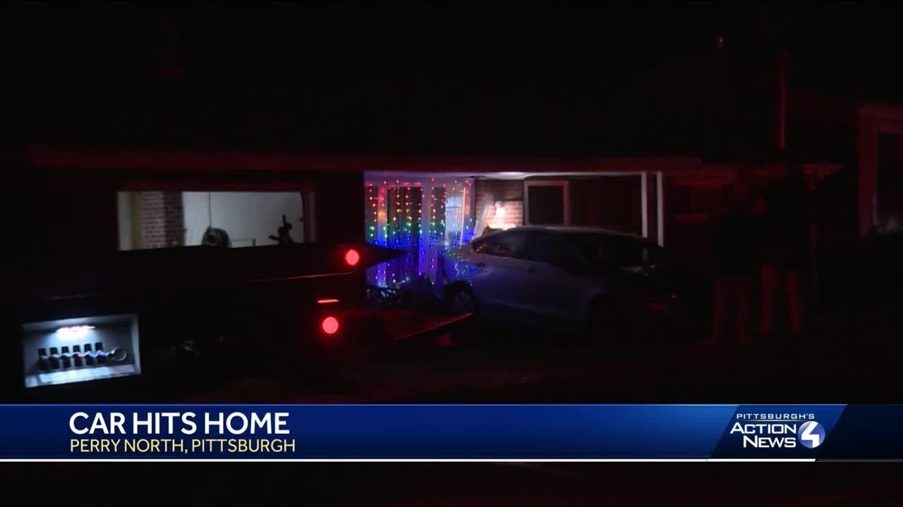 Perry North vehicle hits home