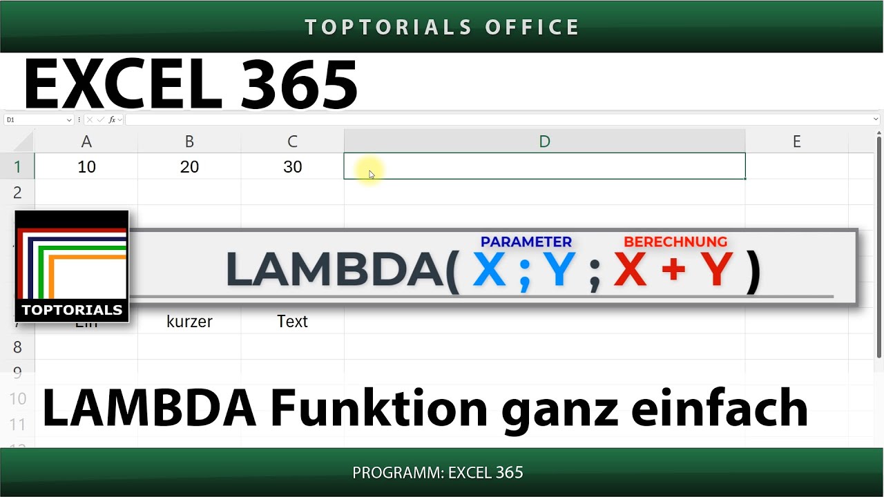 LAMBDA Funktion in Excel ganz einfach