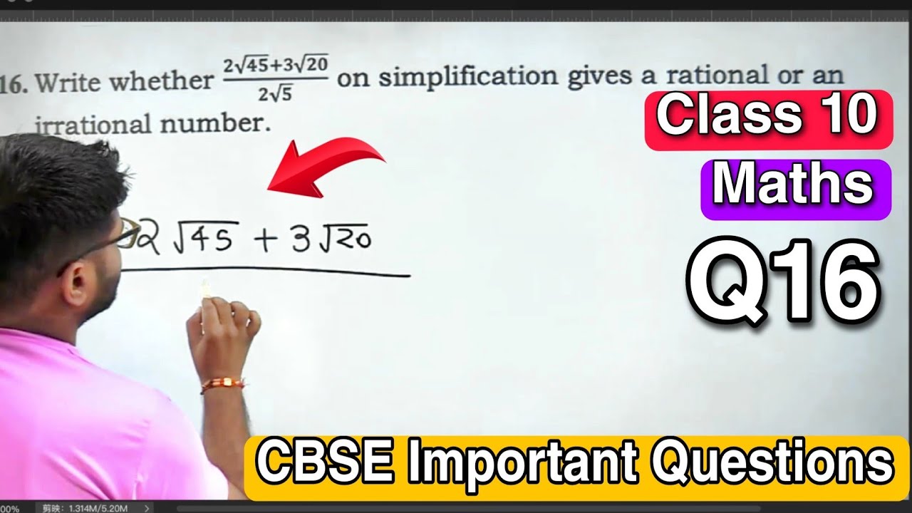 Write whether (2√45+3√20)/(2√5) on simplification gives a rational or an irrational number