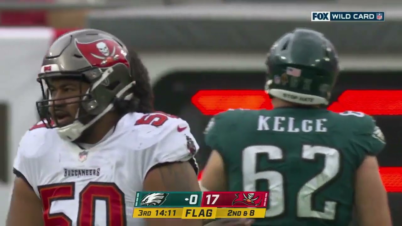Jason Kelce vs Vita Vea & Ndamukong Suh (2021-22 Wildcard) | OL vs DL Matchup