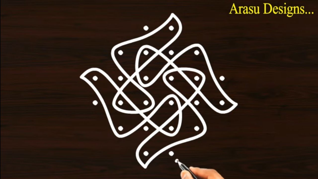 #Arasudesigns#sikkukolam#kambikolam Beautiful kolam, 6 dot neli, melikala muggulu - Nandhana n19