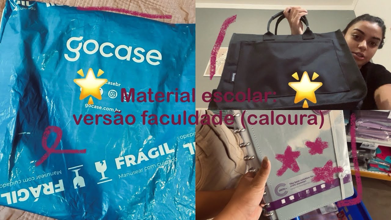 Material escolar (universitário): versão caloura🥺⭐️ | Unboxing, Gocase