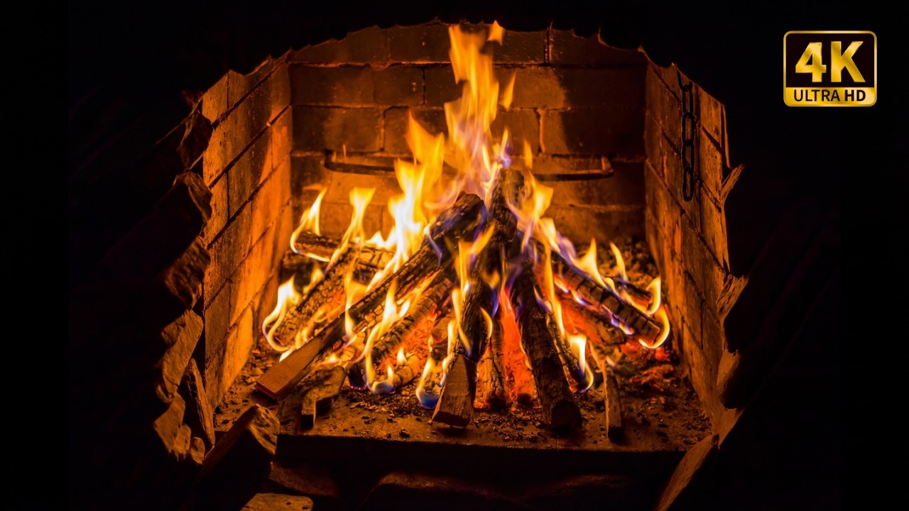 🔥 Relaxing Fireplace 10 Hours - Crackling Fire Sounds (NO MUSIC) | Archive 007
