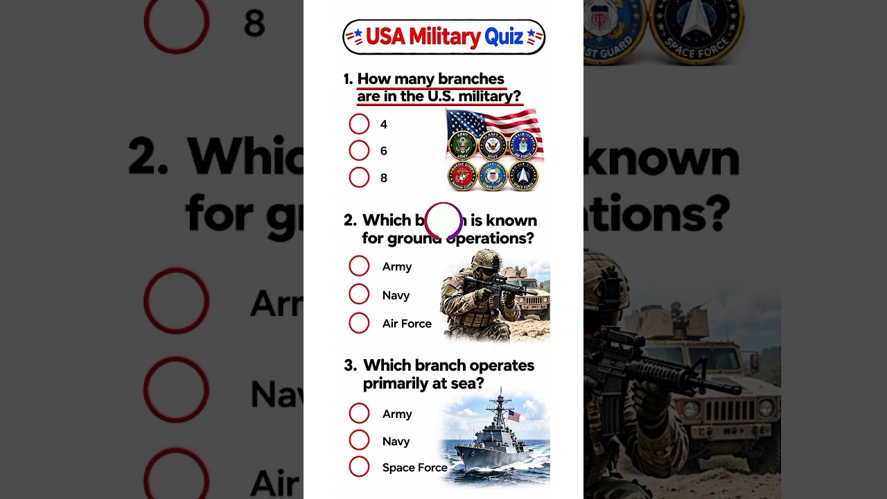 🇺🇸 U.S. MILITARY QUIZ &mdash; CAN YOU GET 3/3? #USMilitary #MilitaryQuiz #USAQuiz #QuizTime #Trivia