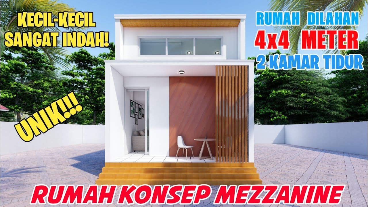 Rumah 4x4 Meter Model Mezzanine || Rumah Kecil Namun Lega Didalam Rumahnya || home design