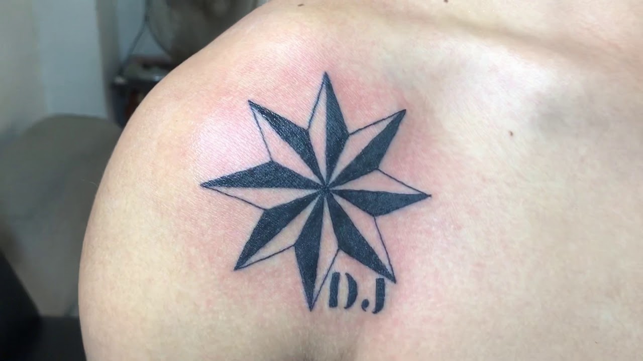 8 Point Star Tattoo Timelapse