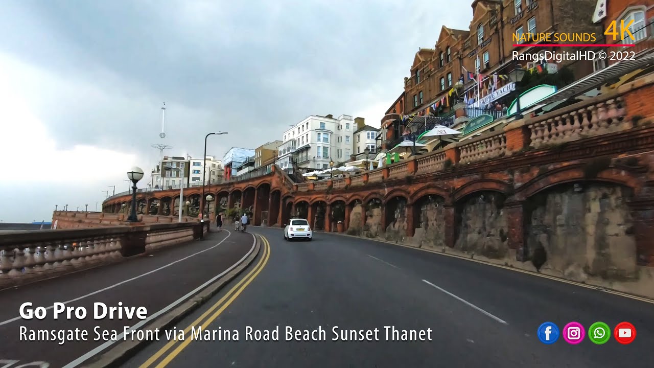 Ramsgate Seafront and Marina Road Thanet Beach Sunset Kent GoPro Drive