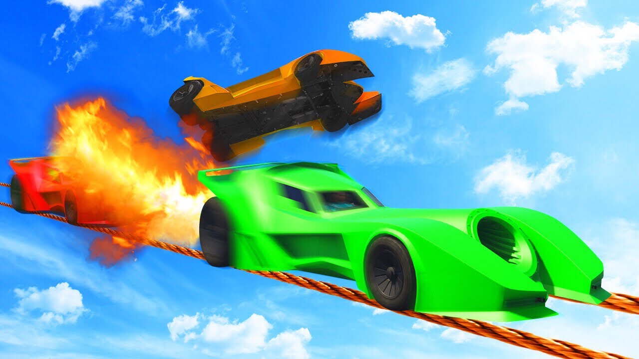 MILE HIGH BATMOBILE TIGHTROPE RAMPAGE! (GTA 5 Funny Moments)