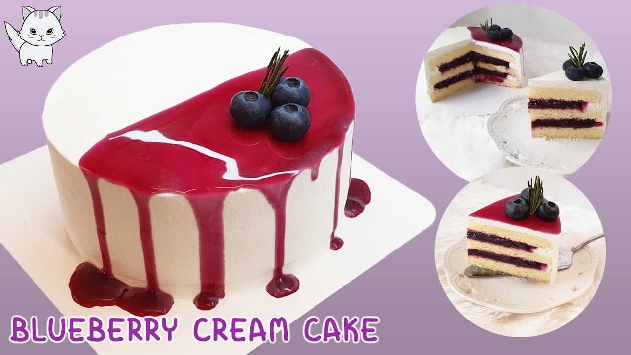 บลูเบอรี่เค้ก ครีมสด Blueberry Cream Cake ブルーベリークリームケーキ