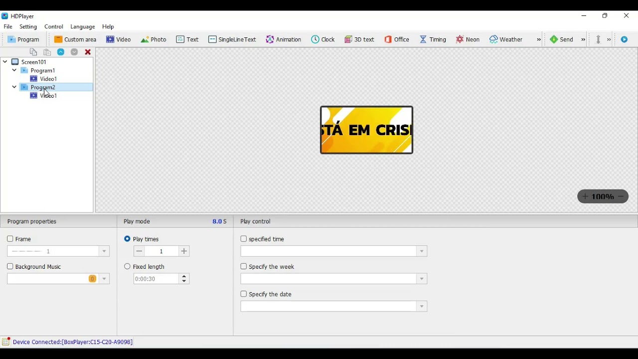 Tutorial de configuração para painéis FullColor modelo - HUIDU