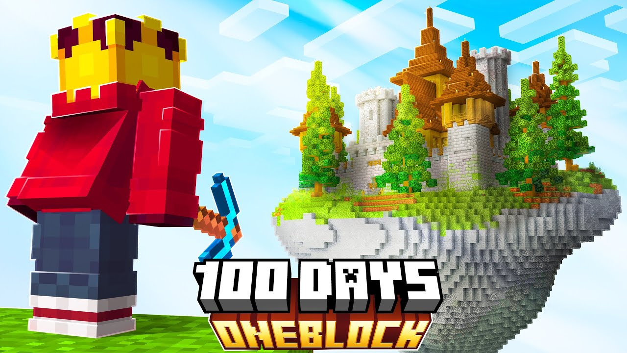 I Survived 100 Days of ONE BLOCK SKYBLOCK in Minecraft!