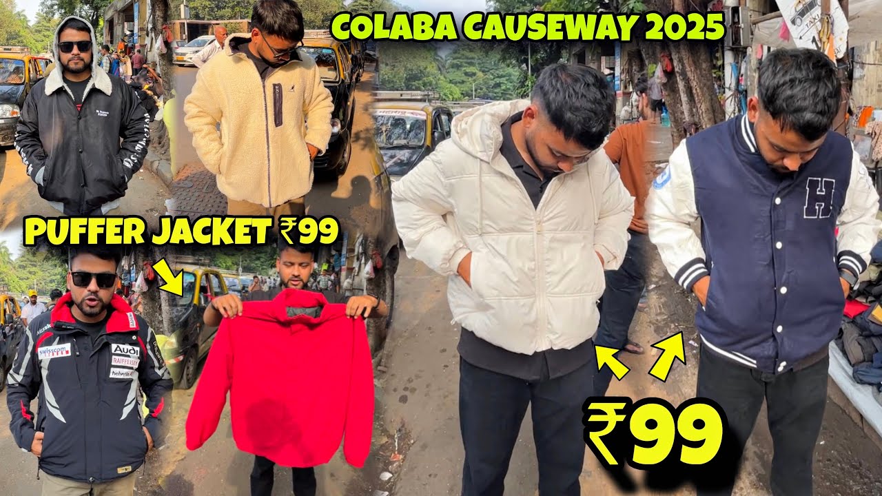 Colaba Causeway 2025 Cheapest Varsity & Puffer Jacket At ₹199  | Best Place To buy Jacket in Mumbai 
