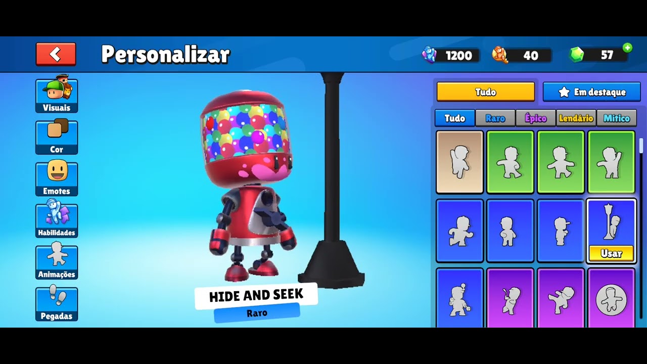 Mostrando minhas skins e jogando stuble guys 