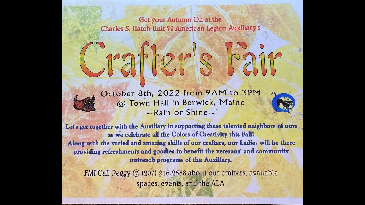 Charles S. Hatch Legion Post #79 Auxiliary Craft Fair PSA