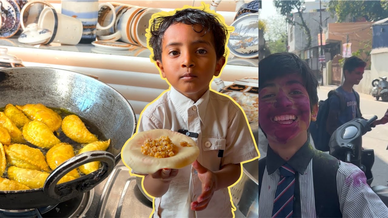 Ghar pe gujiya kaise banaye || school me holi 
