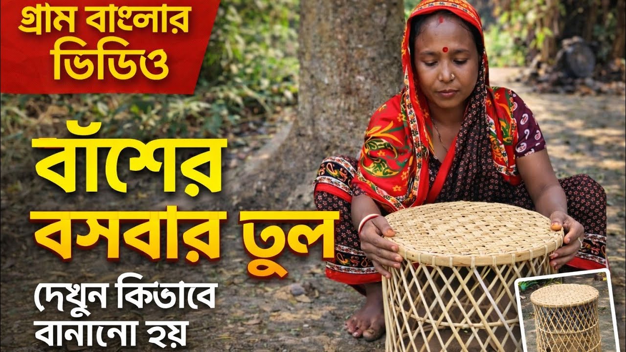 বাঁশ দিয়ে তৈরি বসবার টুল গ্রাম বাংলার ভিডিও 