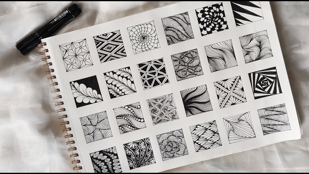 24 zentangle patterns || 24 Doodle Patterns || Zentangle Patterns || Mandala Patterns || Doodle art