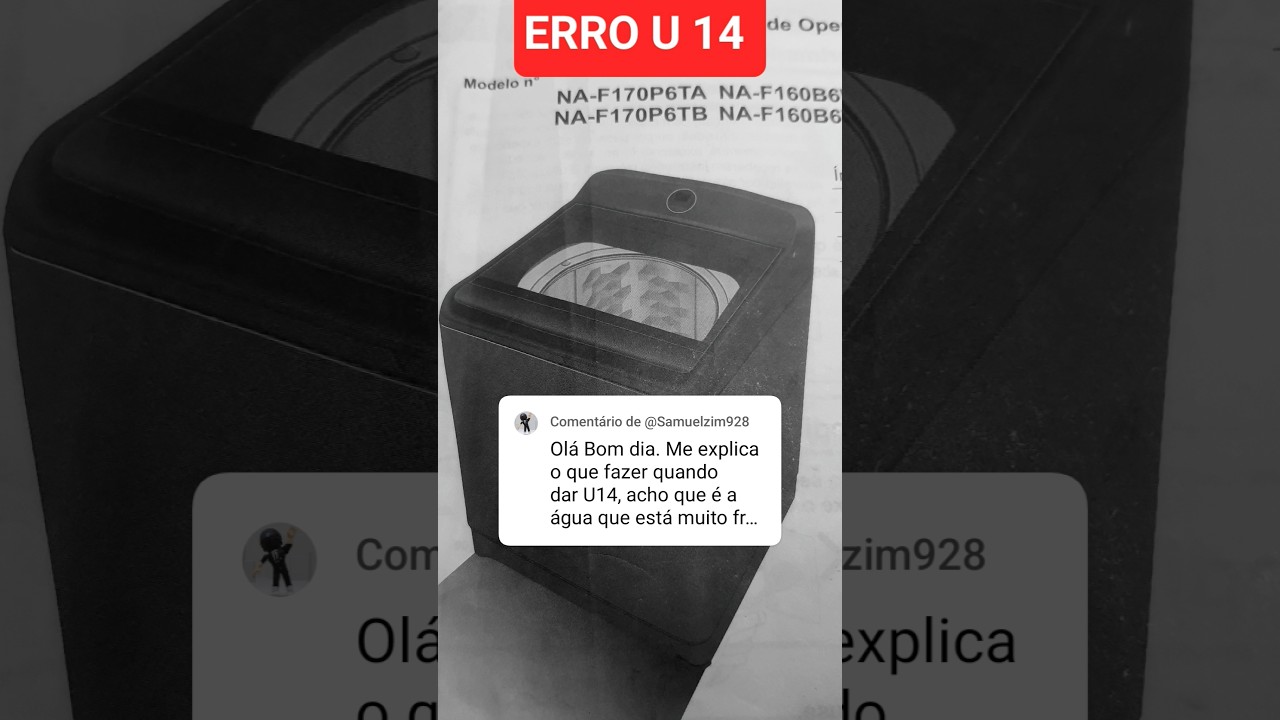O QUE &Eacute; ERRO U 14 NA LAVADORA PANASONIC #panasonic