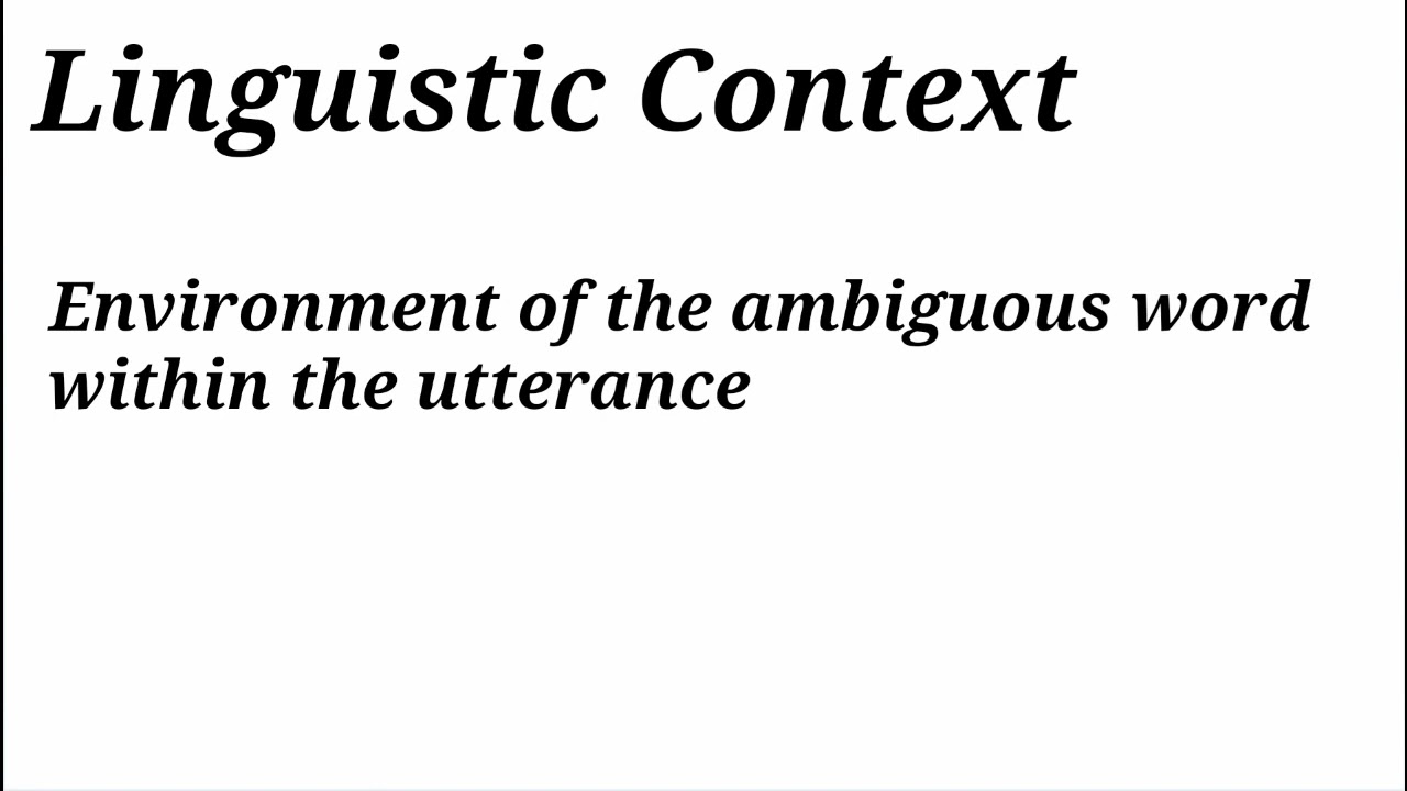 Linguistic Context