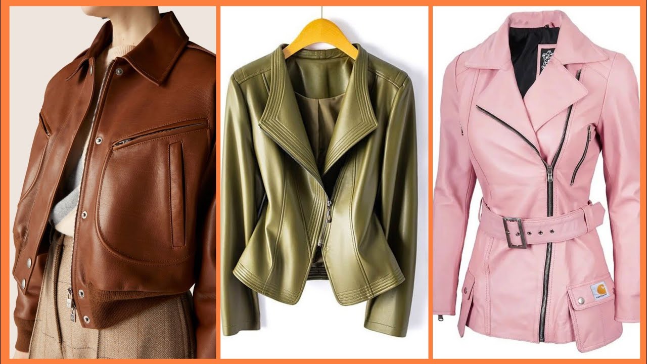 Stylish beautiful 😍 stylish leather jacket ideas #fashion #leatherdesign 