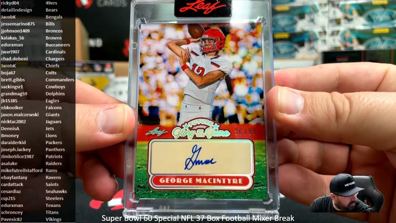 2/8/2026 Super Bowl 60 Special NFL 37 Box Football Mixer Break