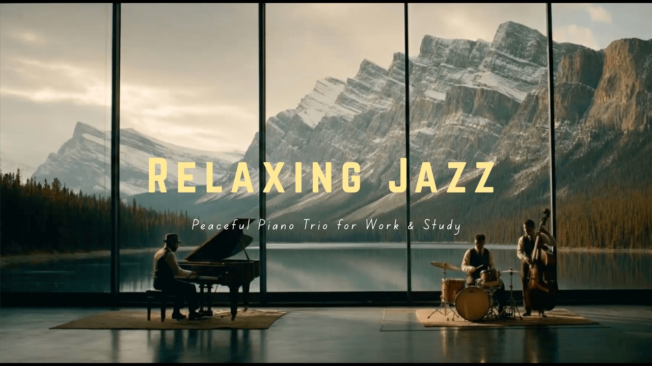 Relaxing Jazz with Mountain View | Peaceful Piano Trio for Work & Study