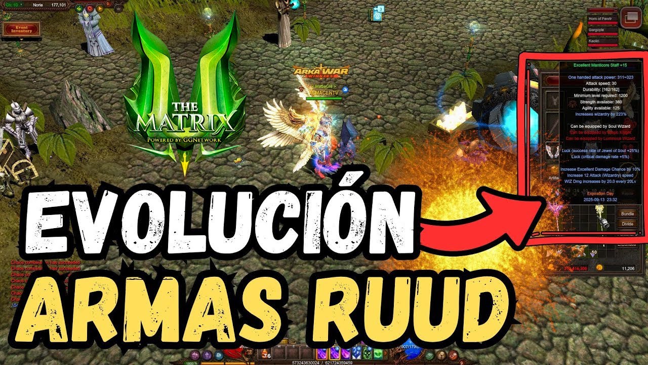 Evolucion de Armas Mastery MuTheMatrix [MuOnline] ⚔️