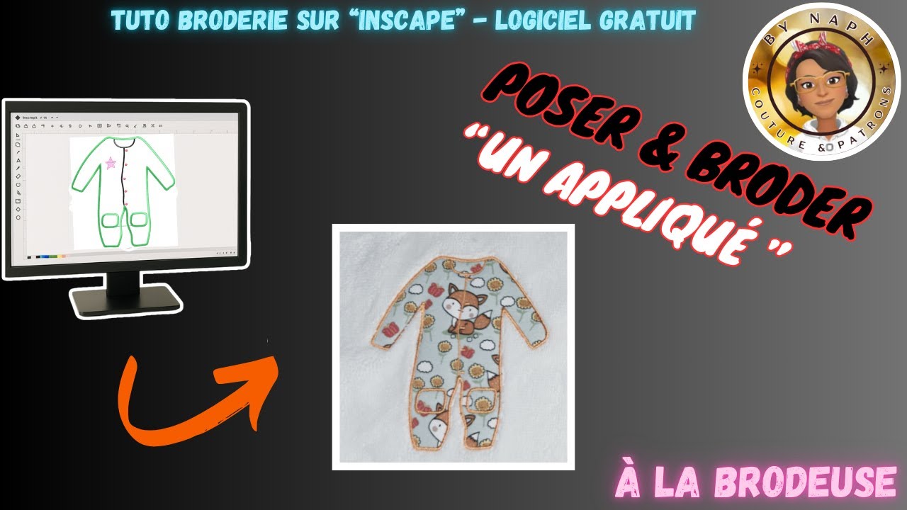 TUTO BRODERIE - POSER & BRODER UN APPLIQUÉ À LA BRODEUSE