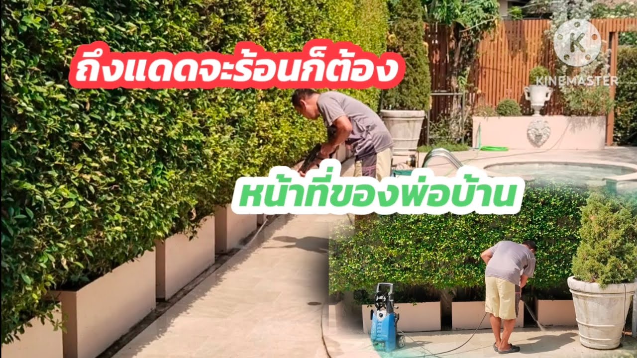 หน้าที่ของพ่อบ้านถึงแดดจะร้อนก็ต้องทำ