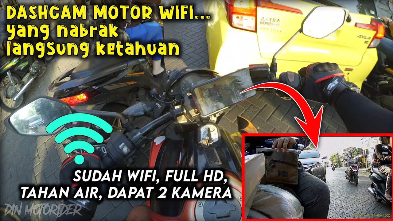 DASHCAM MOTOR WIRELESS TAHAN AIR BISA LIHAT AREA BELAKANG LANGSUNG