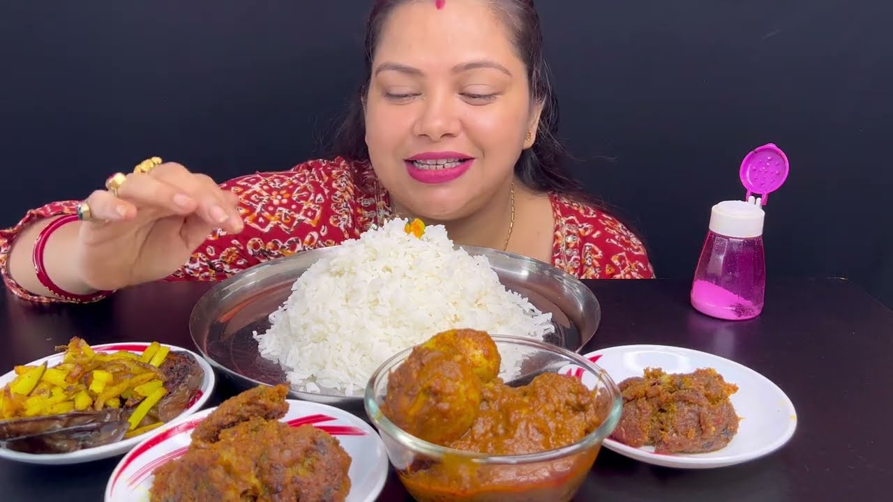Bigbites ,Eating Rice With Spicy 🥵🔥 Duck Egg Curry,Sutki Vorta,Kucho CHINGRIR Bora।।