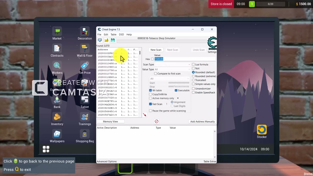 Tobacco Shop Simulator - Cheat Engine - Unlimted Cash