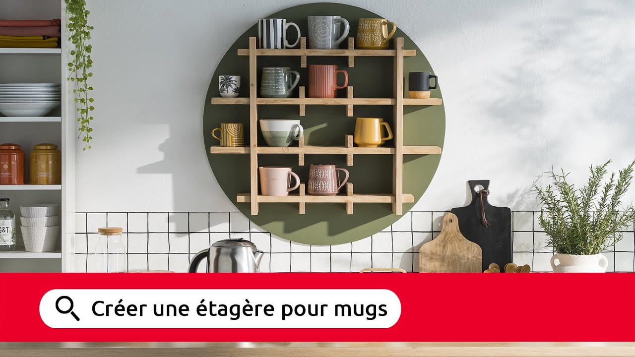 Tuto - Cr&eacute;er une &eacute;tag&egrave;re pour vos mugs 🍵🫖#MrBricolage #Sader #AtelierTutos #DecoCuisine