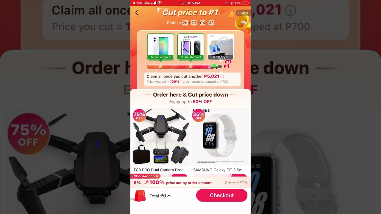 TEMU APP, Cut price ₽1 kung nwala sa inyo contact Customer Service,di ko pa natangap item. Scam!