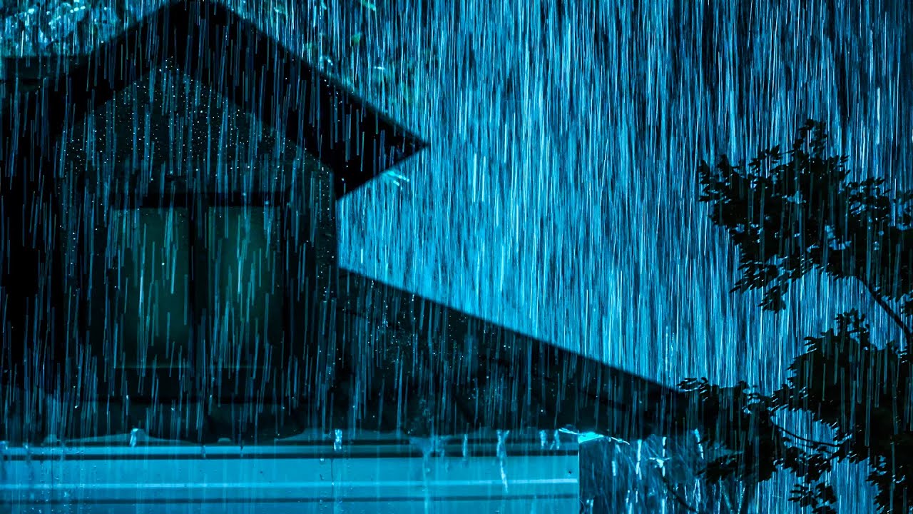 Relieve & Goodbye Stress with Heavy Rain and Thunder on a Tin Roof at Night, White Noise Help Relax.