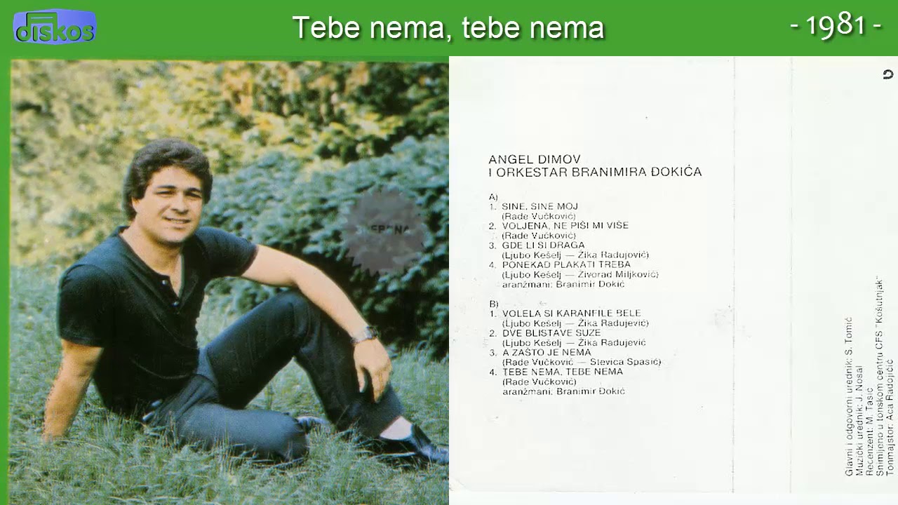 Angel Dimov - Tebe nema, tebe nema - (Audio 1981)