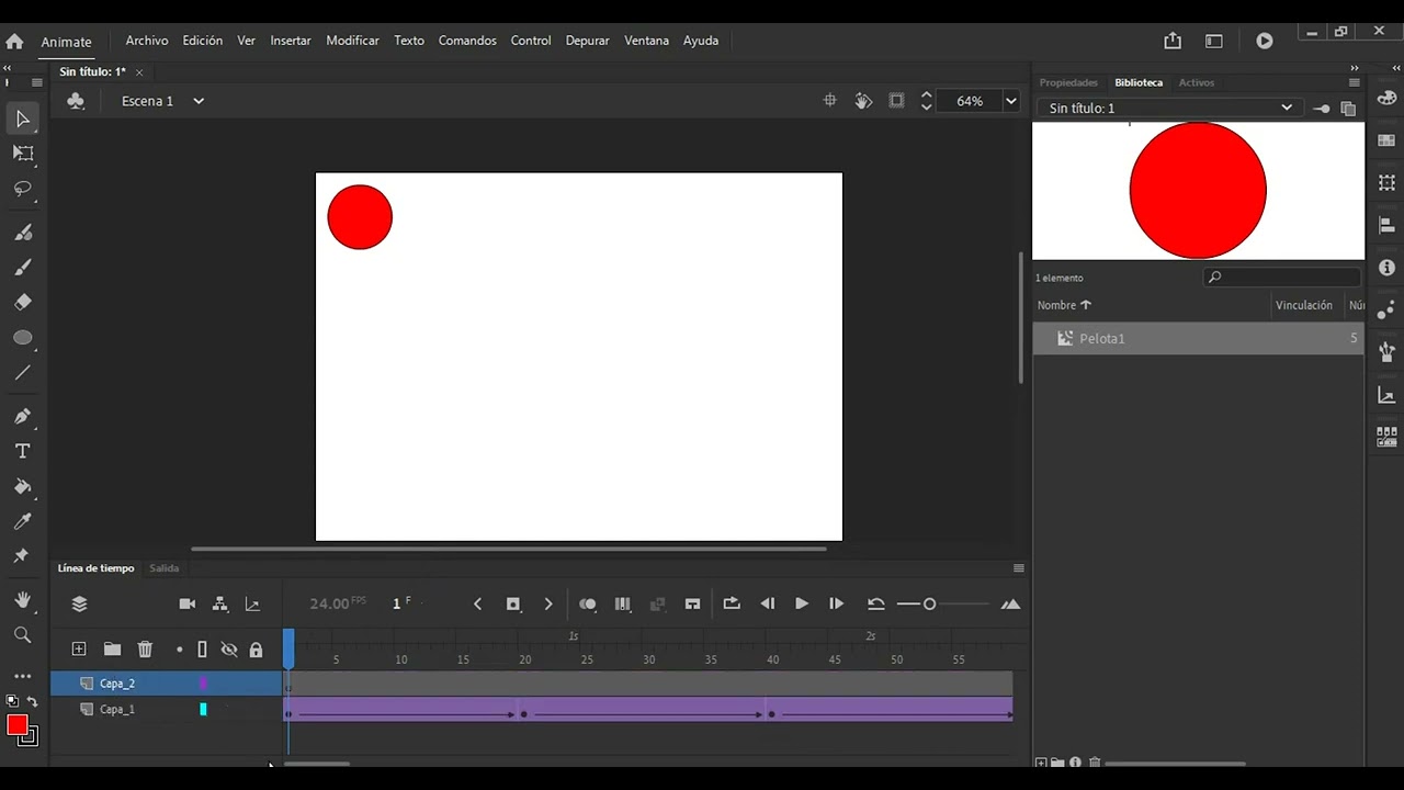 Crear Animación de Pelotas que robotan en Animate CC