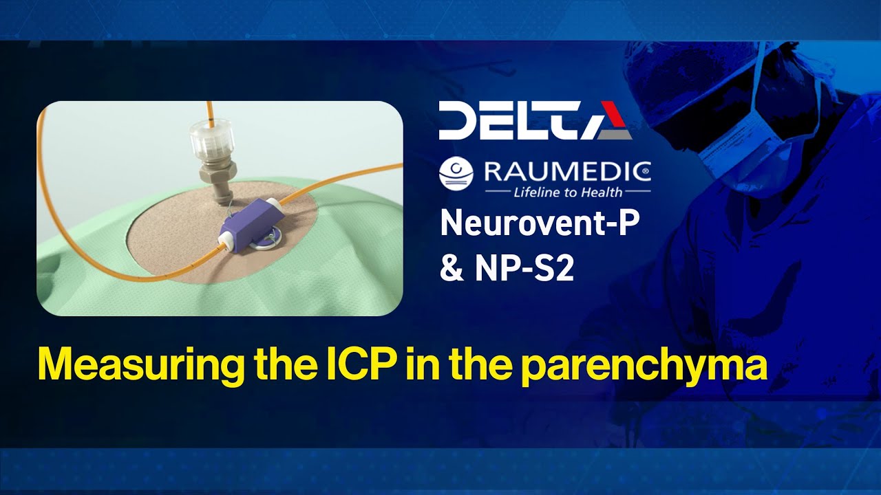 Raumedic Neurovent P - use measuring ICP in the parenchyma via connection to the NPS2 & monitor