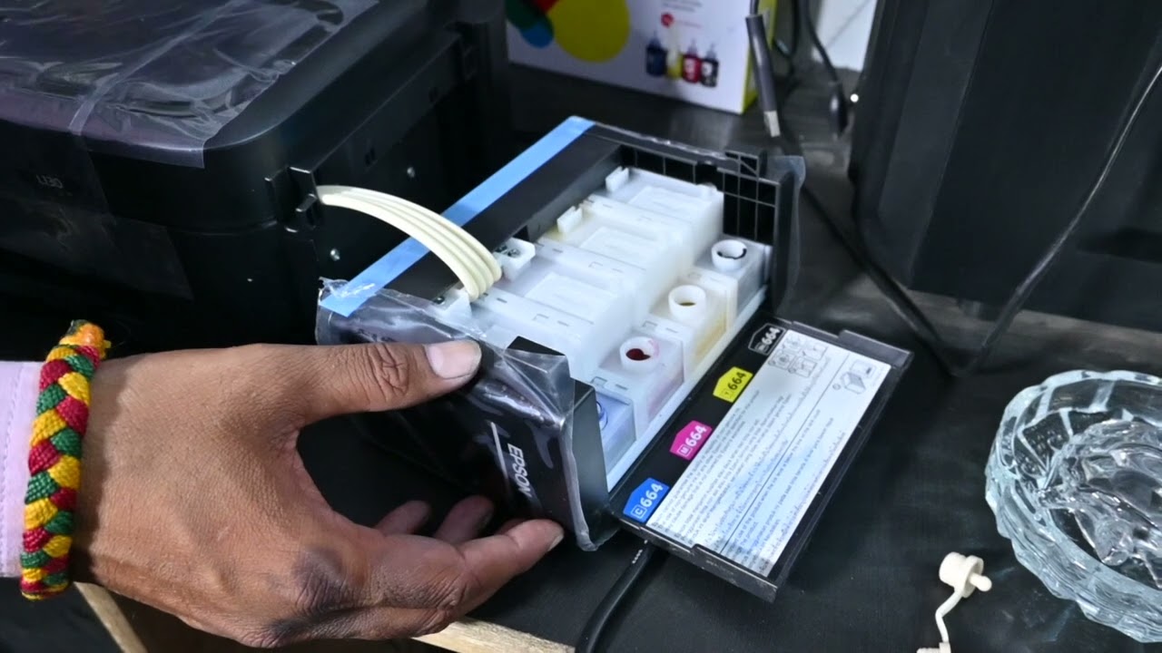 Unboxing Epson L130 Printer with Sublimation Ink Installation