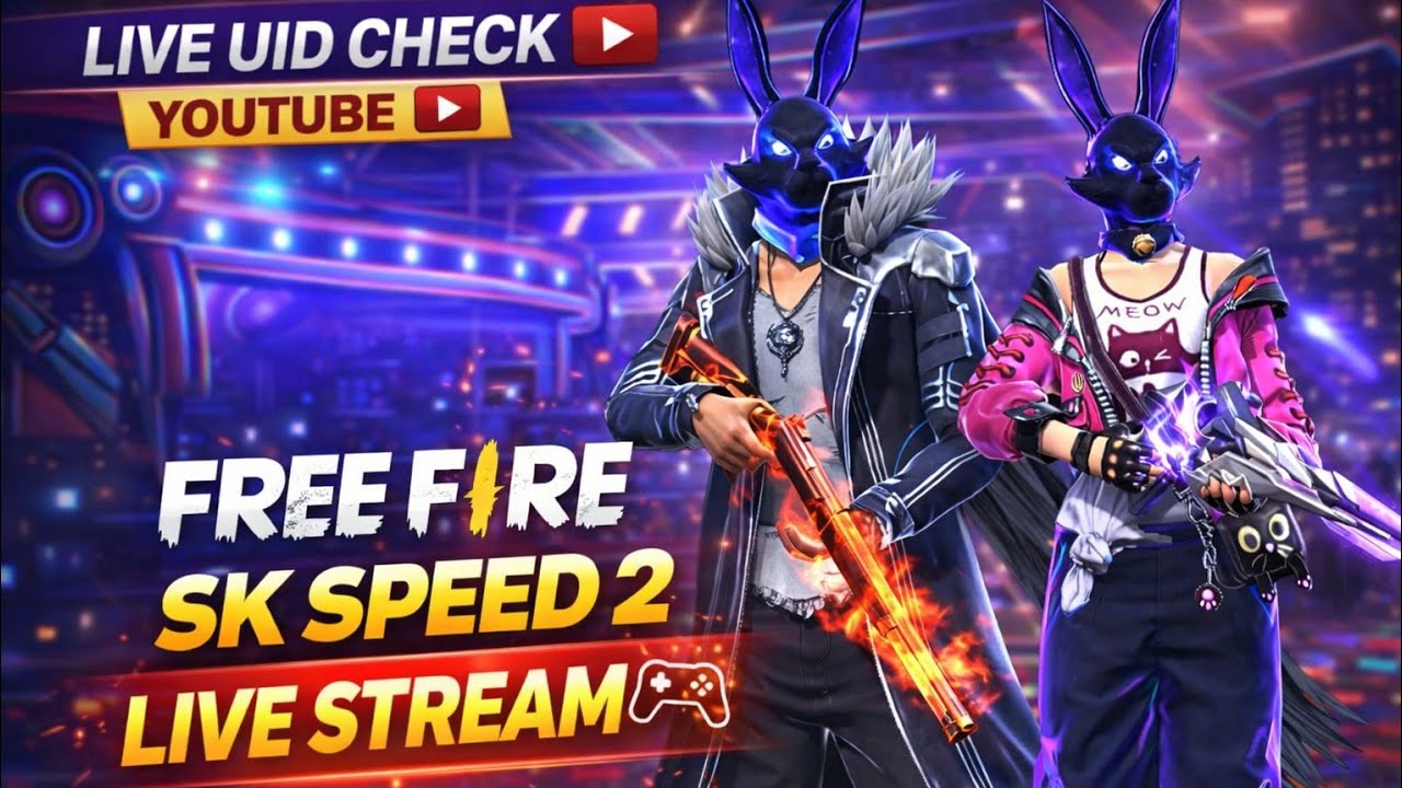 SK SPEED 2 FREE🎮 FIRE 🔴 LIVE 🔴 STREAM 😱 UID CHECK ✅ SUBSCRIBE KARO 💟👍 SUPPORT ME 💟🔔 #live #freefire