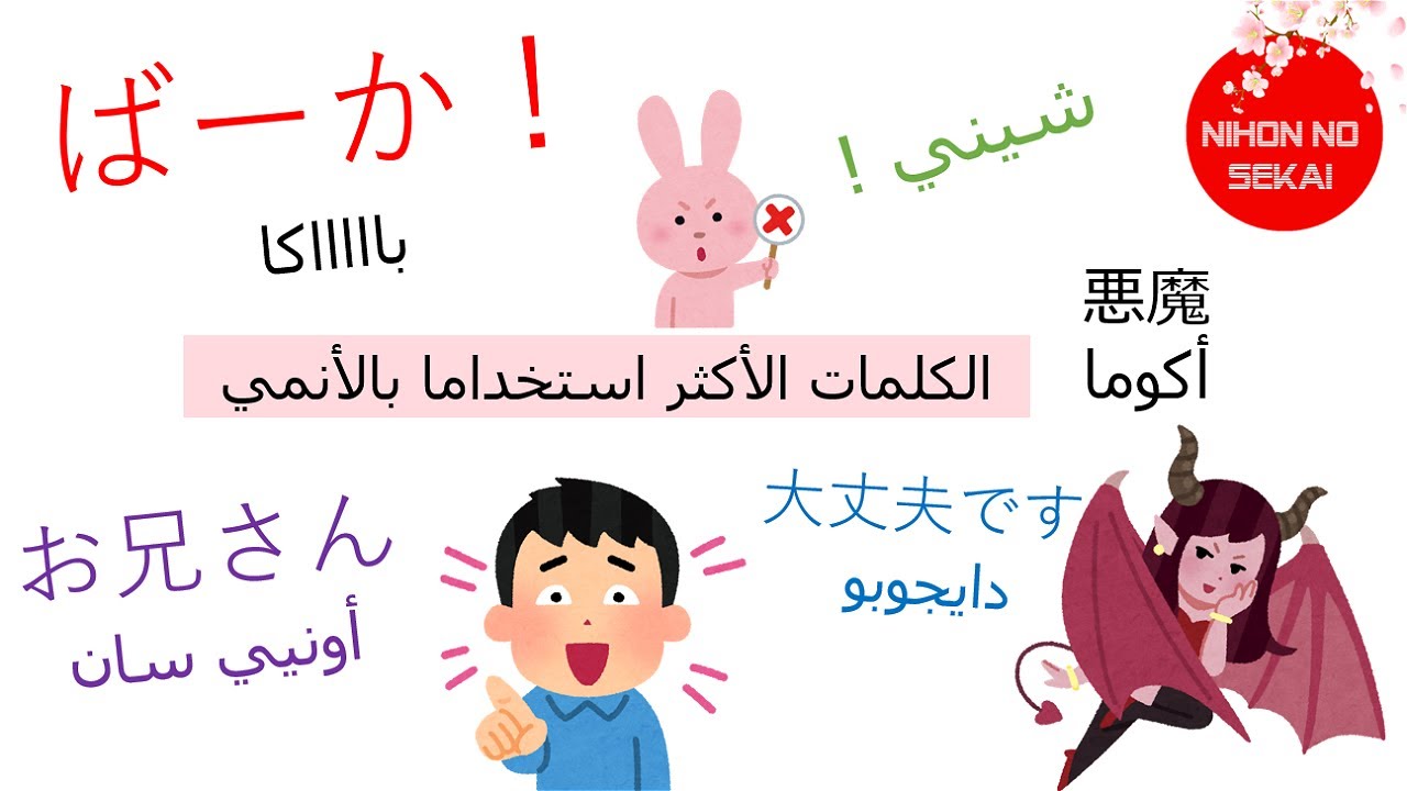 الكلمات اليابانية الأكثر استخداما في الأنمي