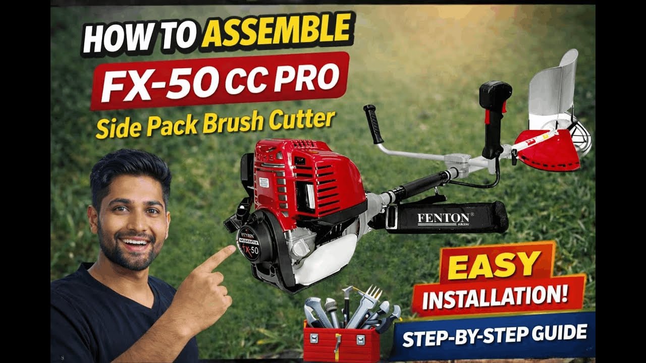 How to Assemble 50CC Pro Side Pack Brush Cutter | Step-by-Step Guide