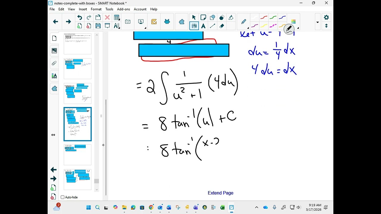 42AP Advanced Integration Techniques Completing the Square